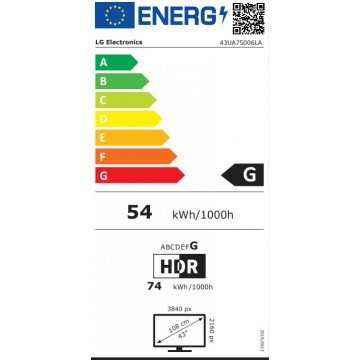 LG Smart Τηλεόραση 43" 4K UHD LED AI UA75 HDR (2025) 43UA75006LA